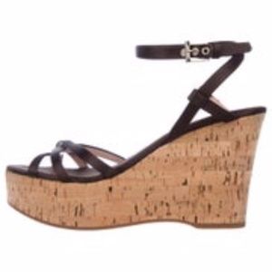 Prada black wedge sandals